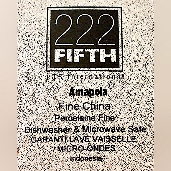 222 FIFTH AMAPOLA DINNER PLATE RED POPPIES 10 3/4TH INCH - Picture 5 of 5